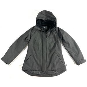 Champion Women’s Hooded Winter Jacket Small Gray Insulated Coat Warm Outerwear